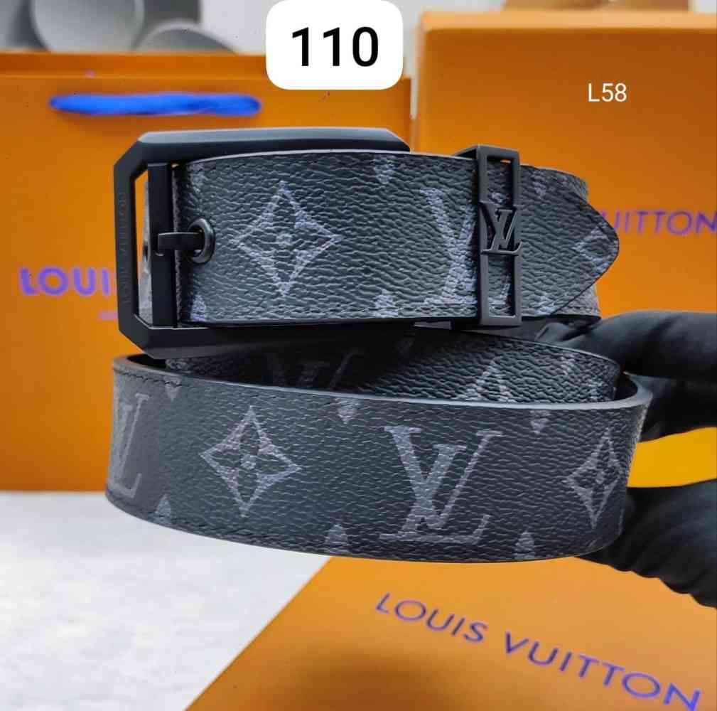 Louis Vuitton Black Premium Quality Leather Belt-thumb-0
