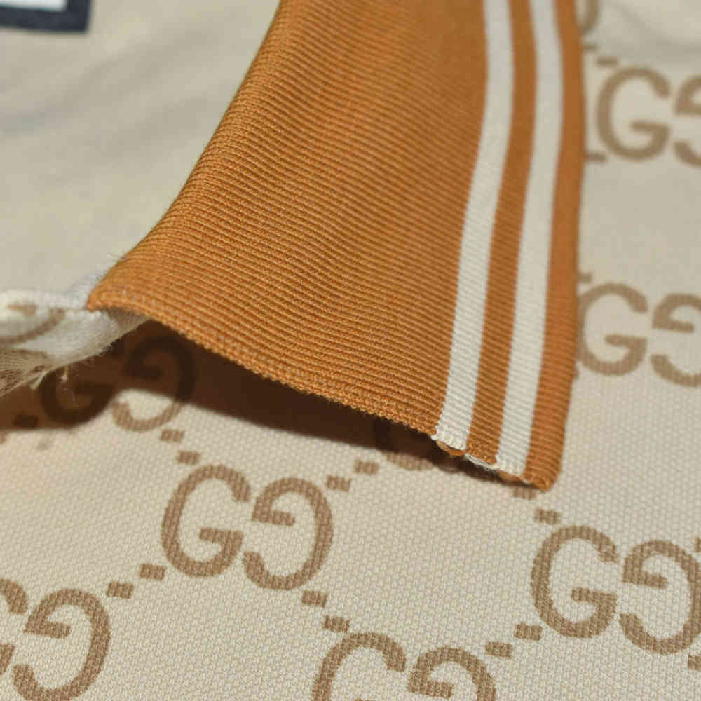 Gucci GG Stretch Cream Premium Polo T-shirt-4