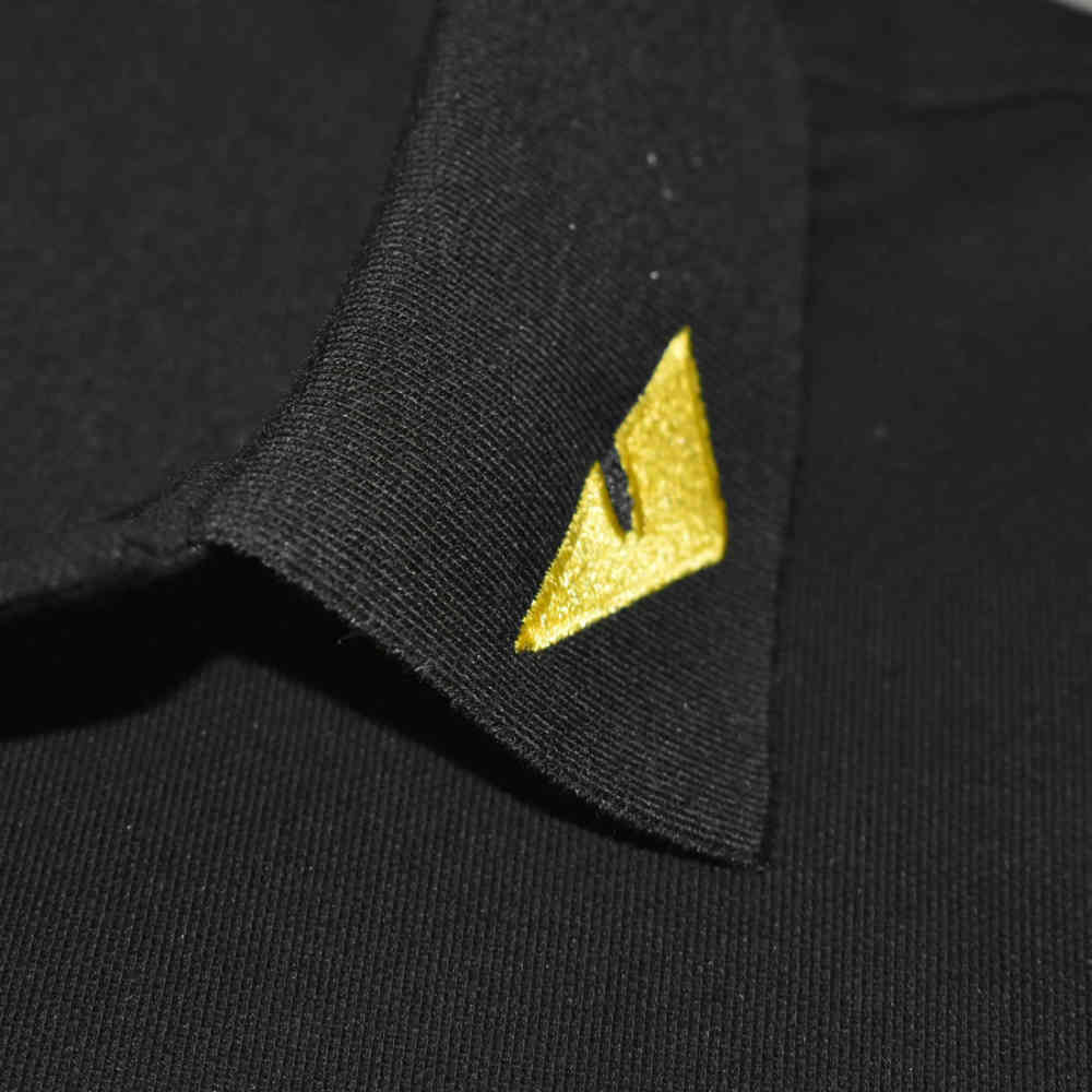 Fendi Roma Embroidered logo Black Polo T-shirt-thumb-4