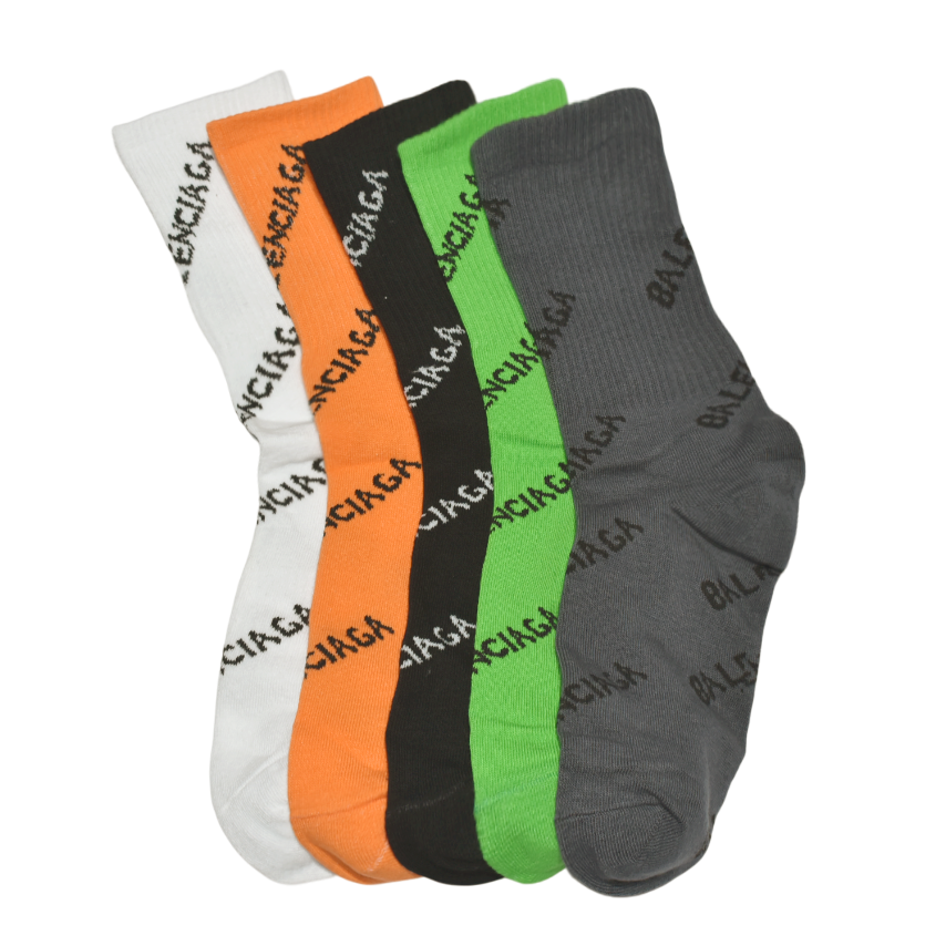 Balenciaga Premium Quality Crew Socks Pack Of-5-thumb-1