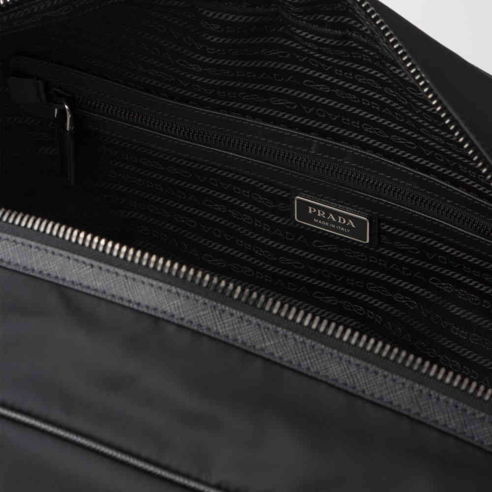 Prada Black Premium Re-Nylon and Saffiano Leather Duffel bag-4
