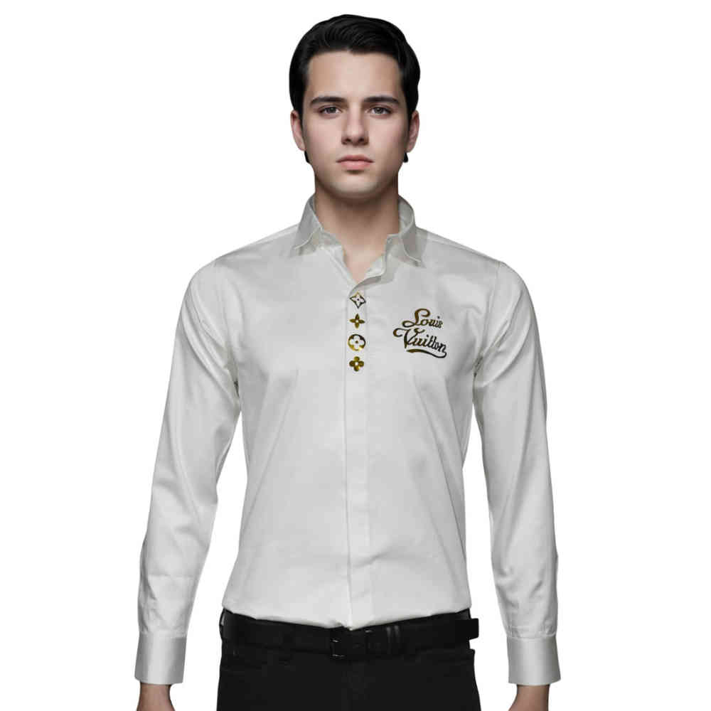 White Louis Vuitton Black Premium Quality Shirt
