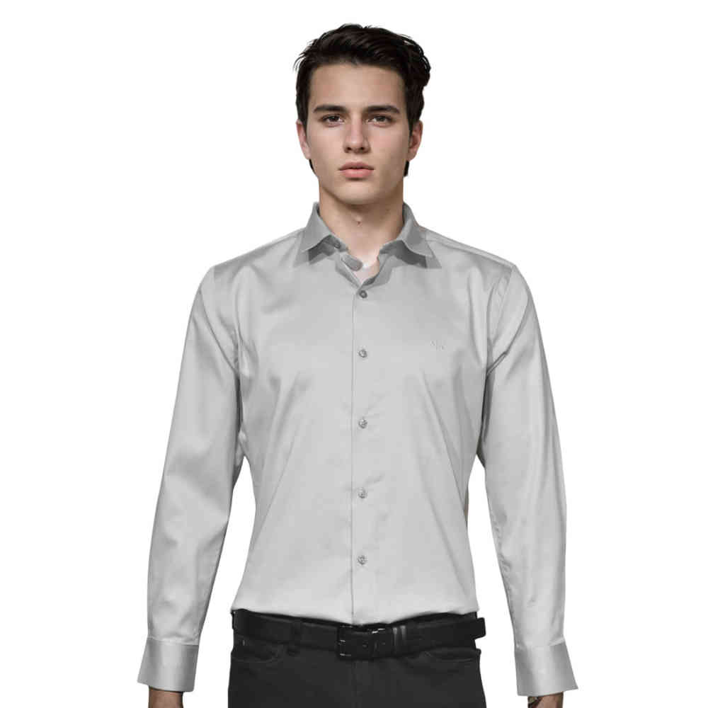 Light Grey Armani Exchange Dark Green Premium Quality Shirt