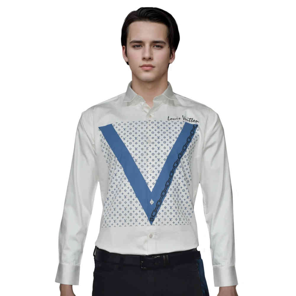White Louis Vuitton Black Premium Quality Shirt