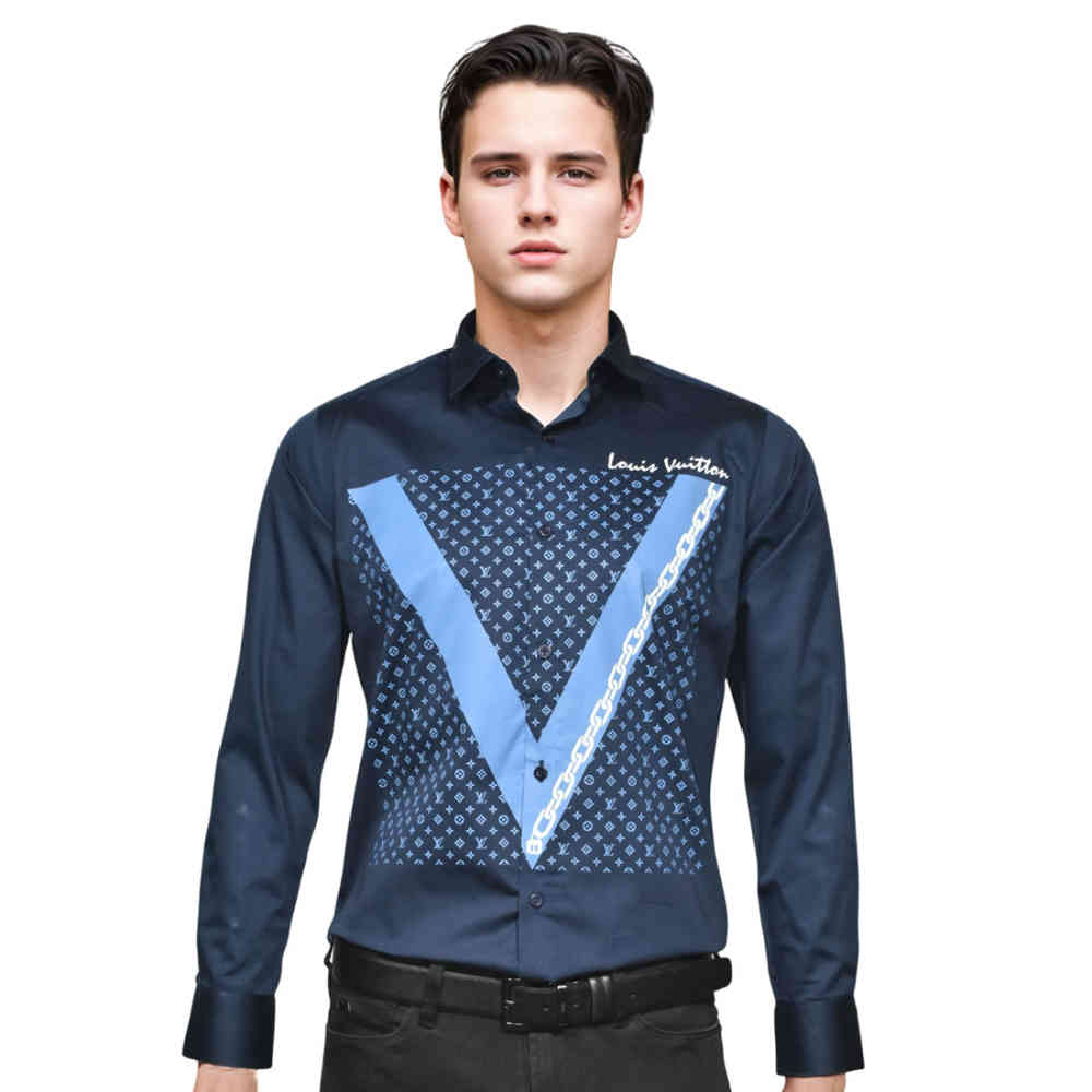 Navy Blue Louis Vuitton Black Premium Quality Shirt
