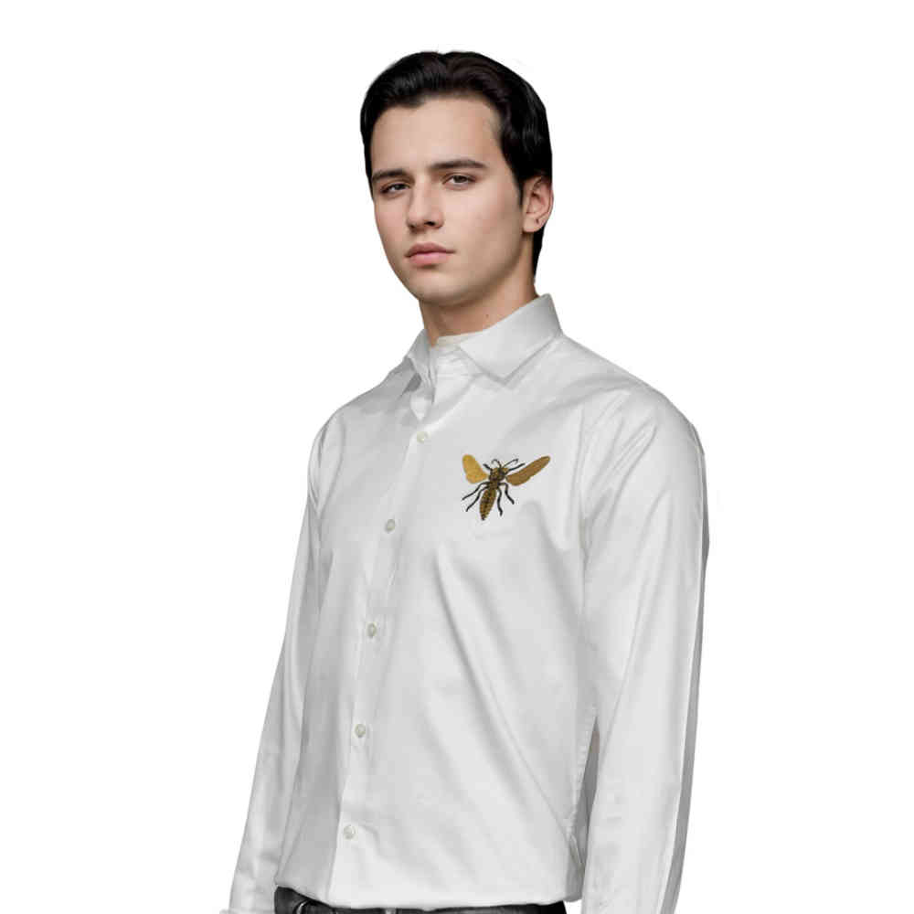 Gucci White Bee Printed Premium Quality Shirt-2