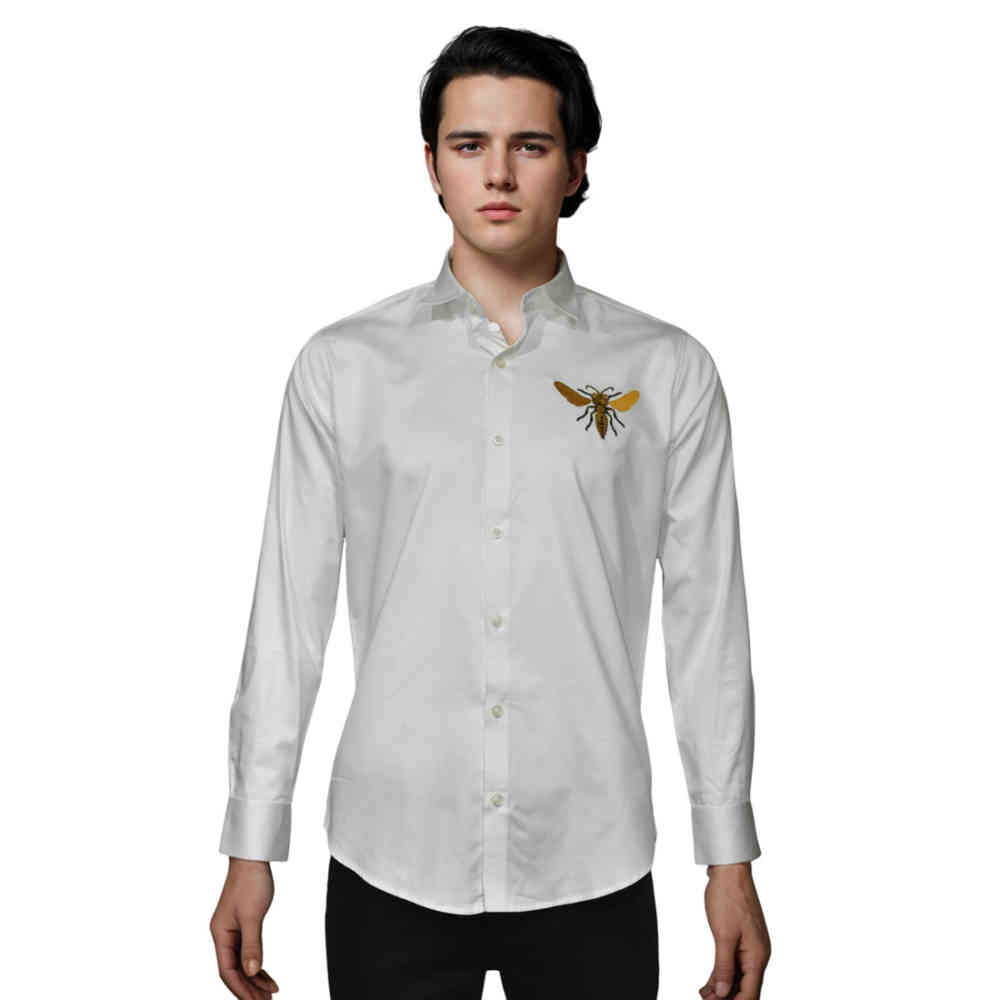 Gucci White Bee Printed Premium Quality Shirt-6