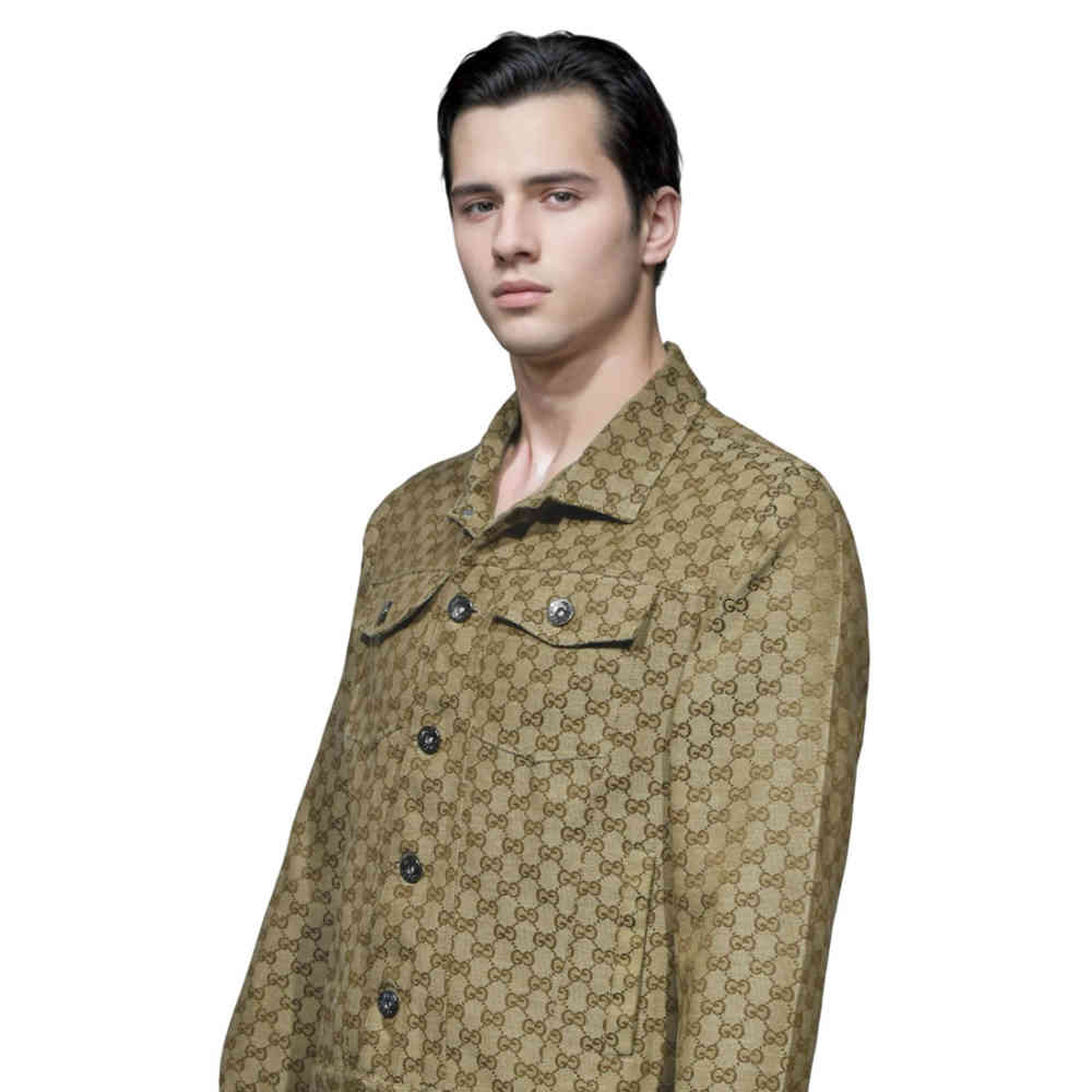 Brown Gucci Black Premium Quality Jacket