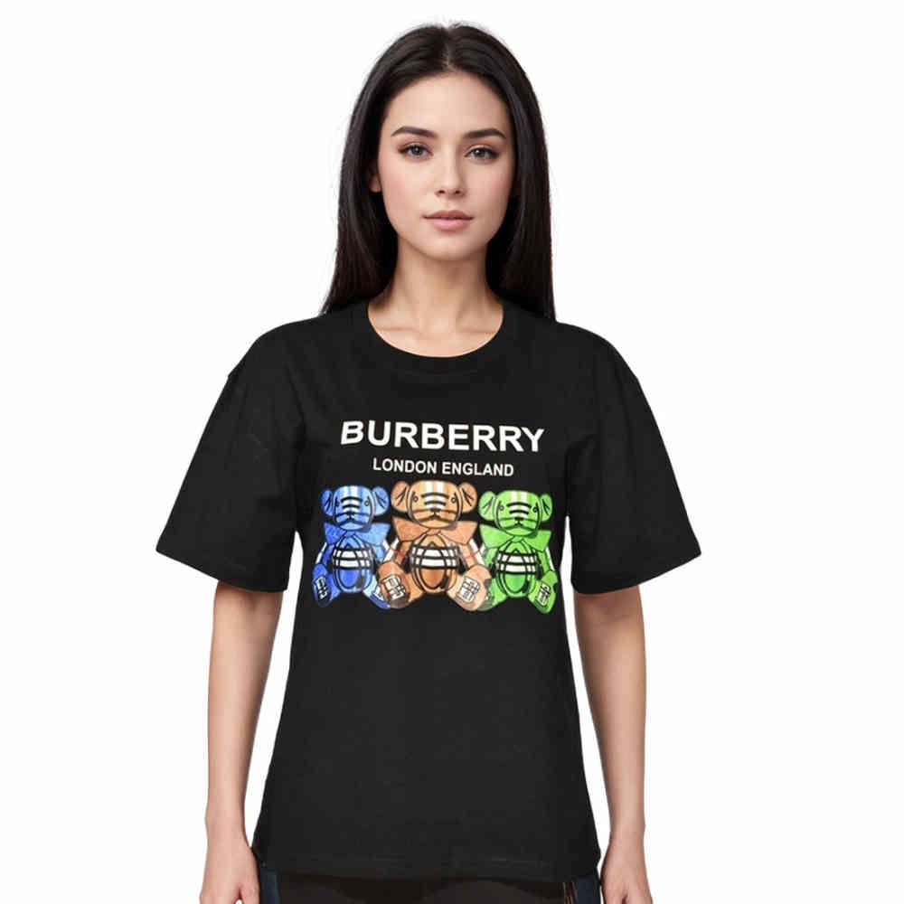 Burberry Black Teddy Print Women Oversized T-shirt-thumb-0