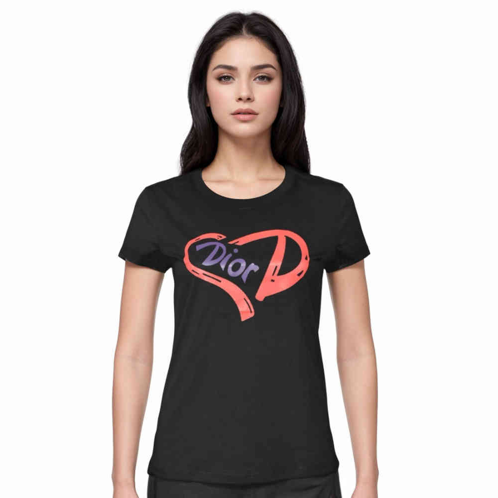 Black Dior White Premium Quality Women T-shirt