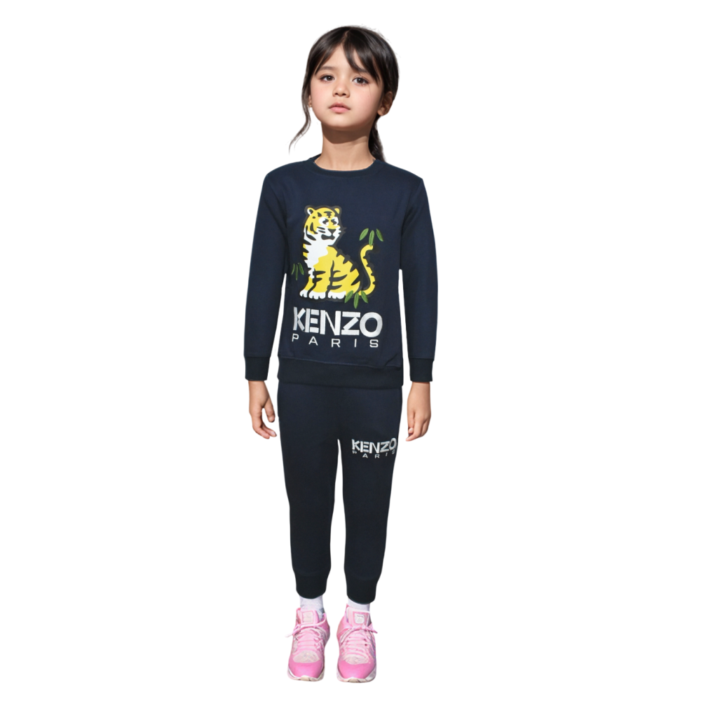 Kenzo Paris logo Print Blue Premium Tracksuit