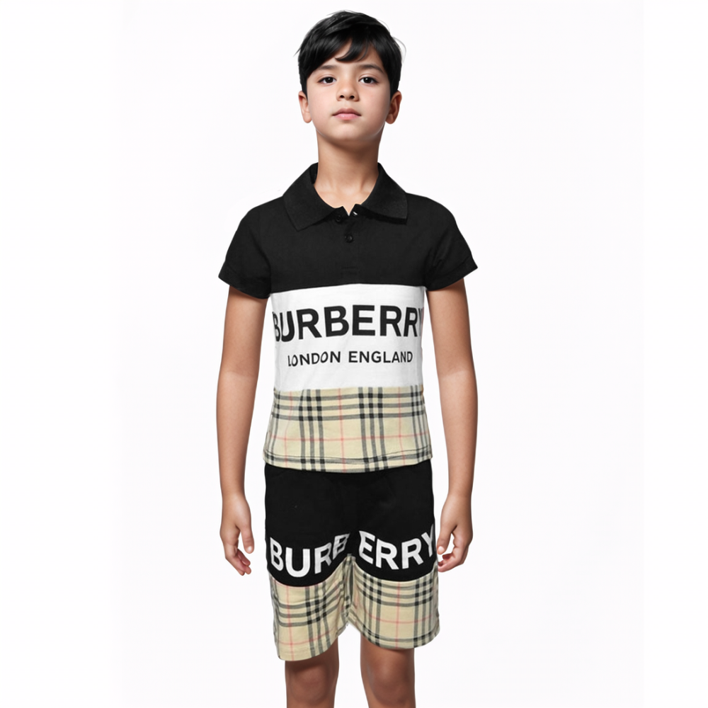 Burberry Black Printed Premium Quality Kids Co-ord Set-thumb-0