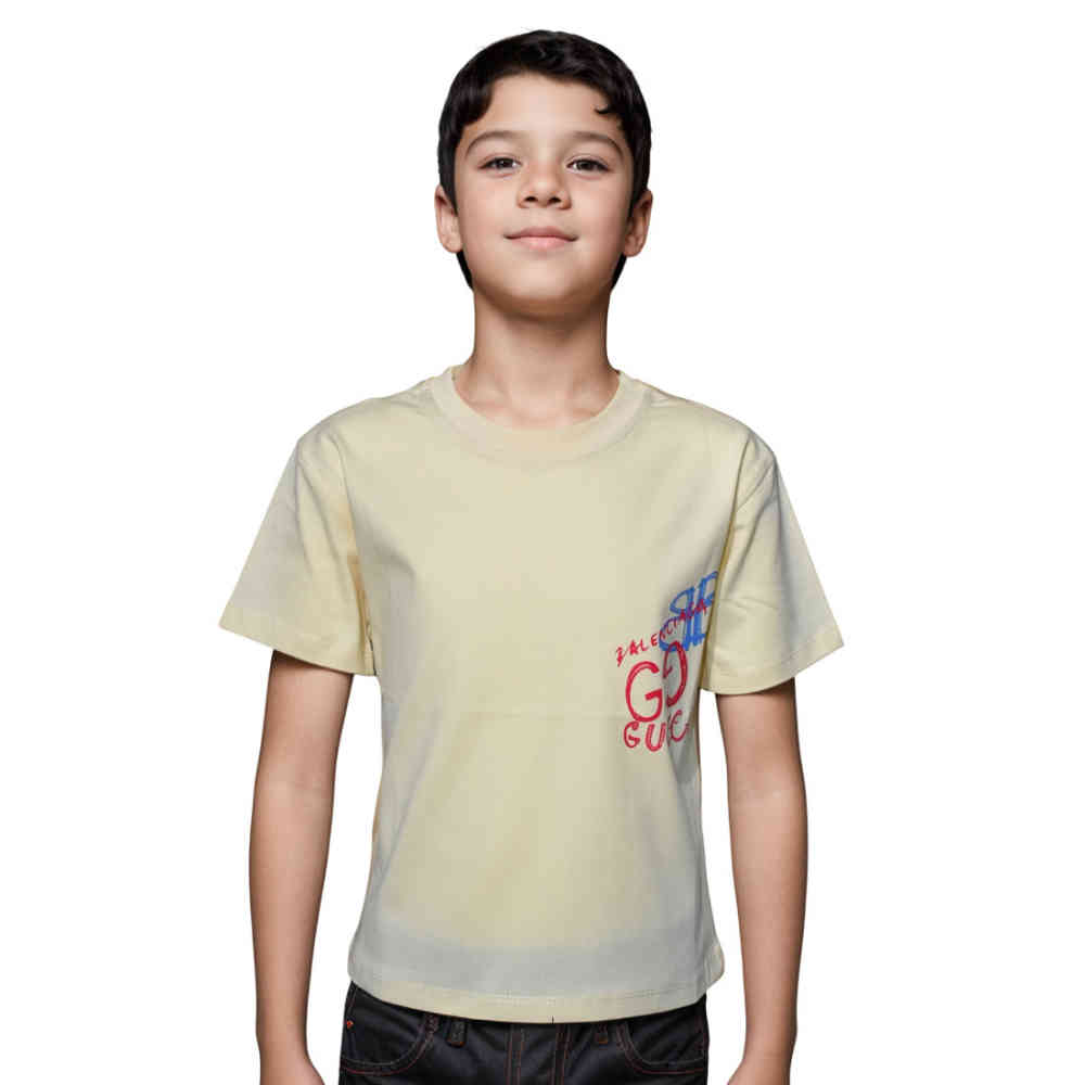 Cream Gucci White Premium Quality Kid's T-shirt