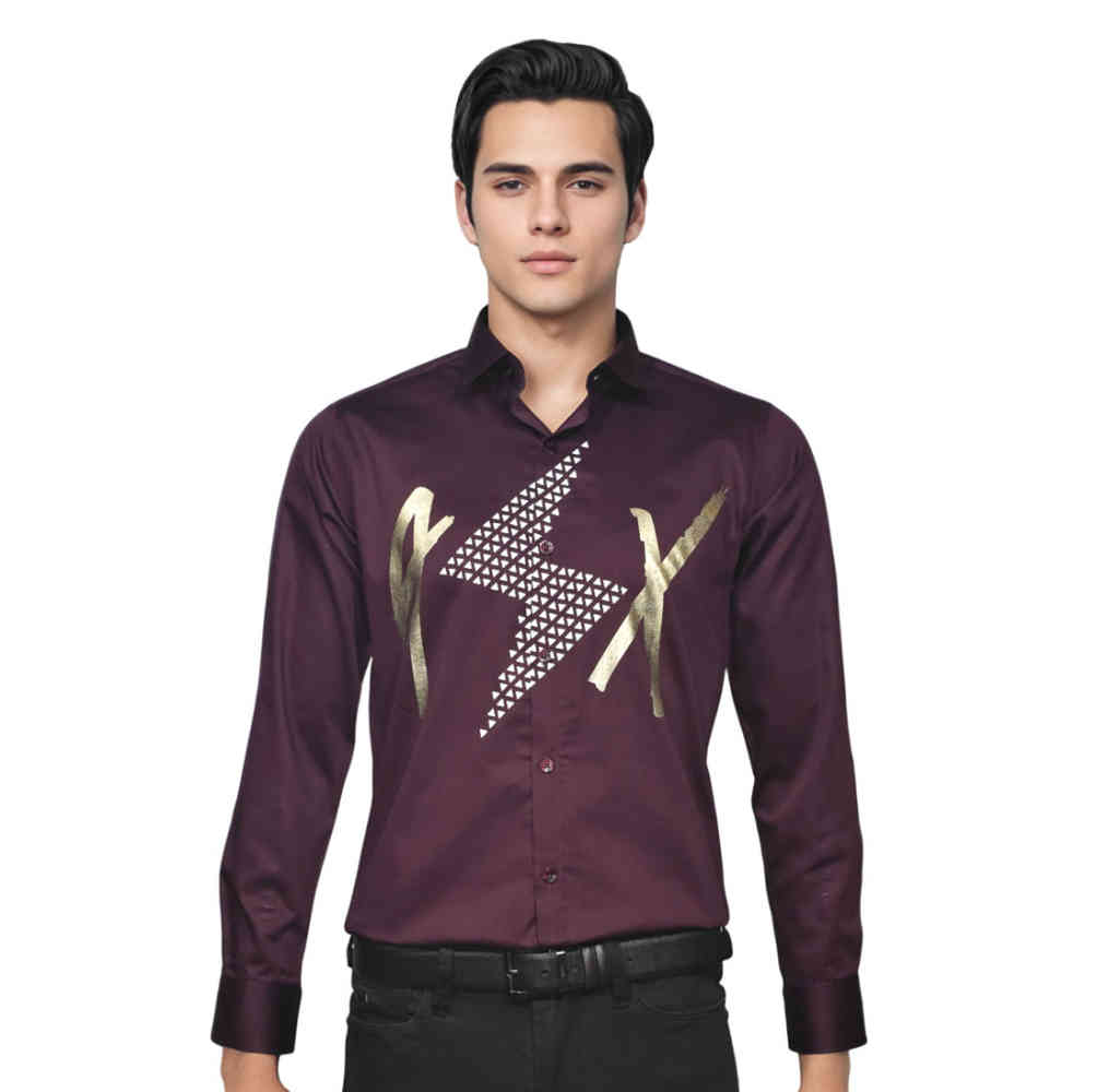 Wine Armani Exchange White Premium Quality Shirt