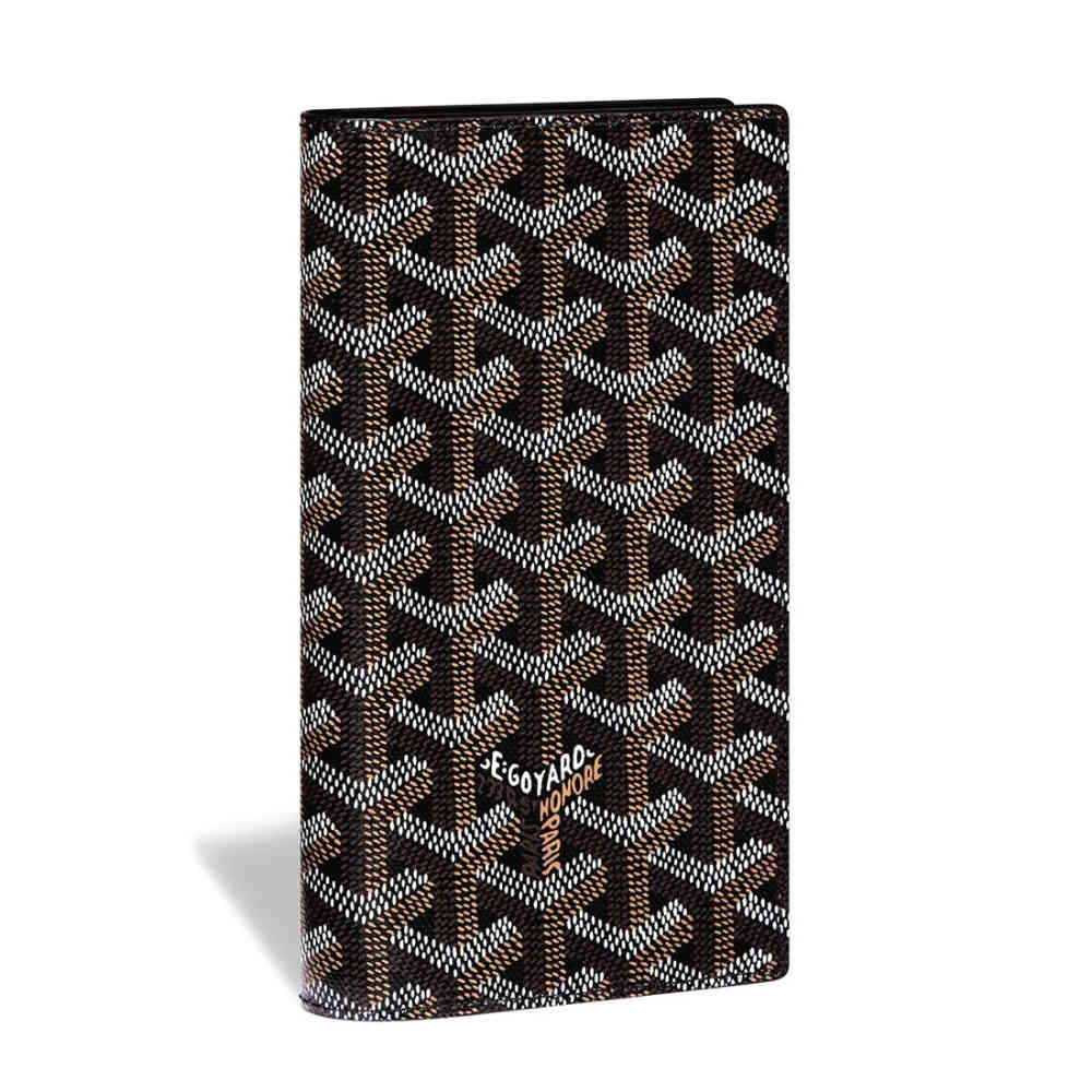 Black Goyard Brown Premium Long Wallet