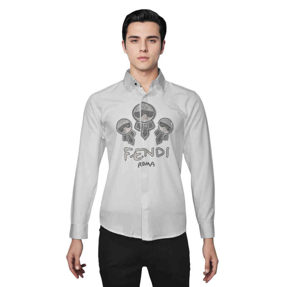 Fendi White Premium Quality Designer Shirt-6