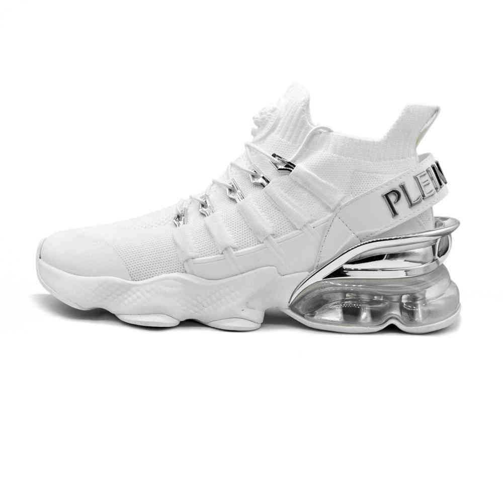 White Philip Plein Sports Orange Premium Low-Top Sneaker