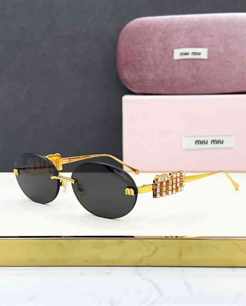 Black Miu Miu Brown Luxury Sunglasses