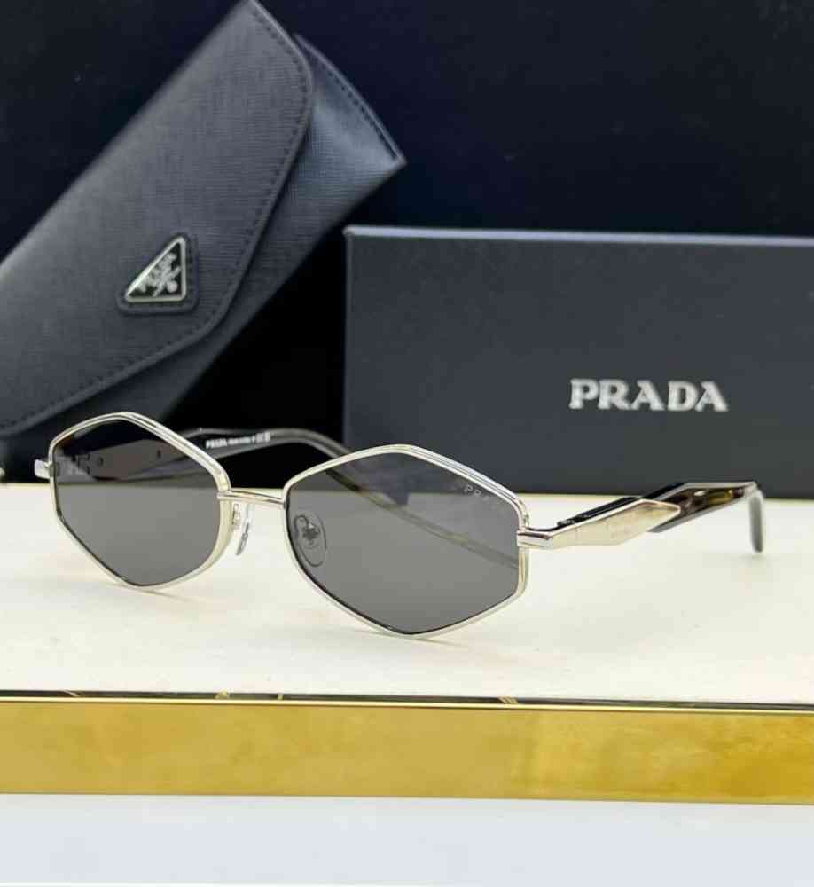 Silver & grey Prada Golden & Grey Luxury Sunglasses