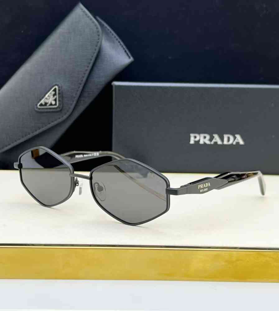 Black Prada Golden & Grey Luxury Sunglasses
