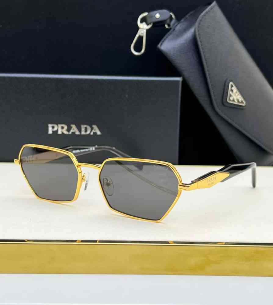 Golden & grey Prada Silver & Grey Luxury Sunglasses