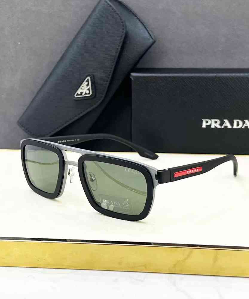 Green & Silver Prada Brown Luxury Sunglasses