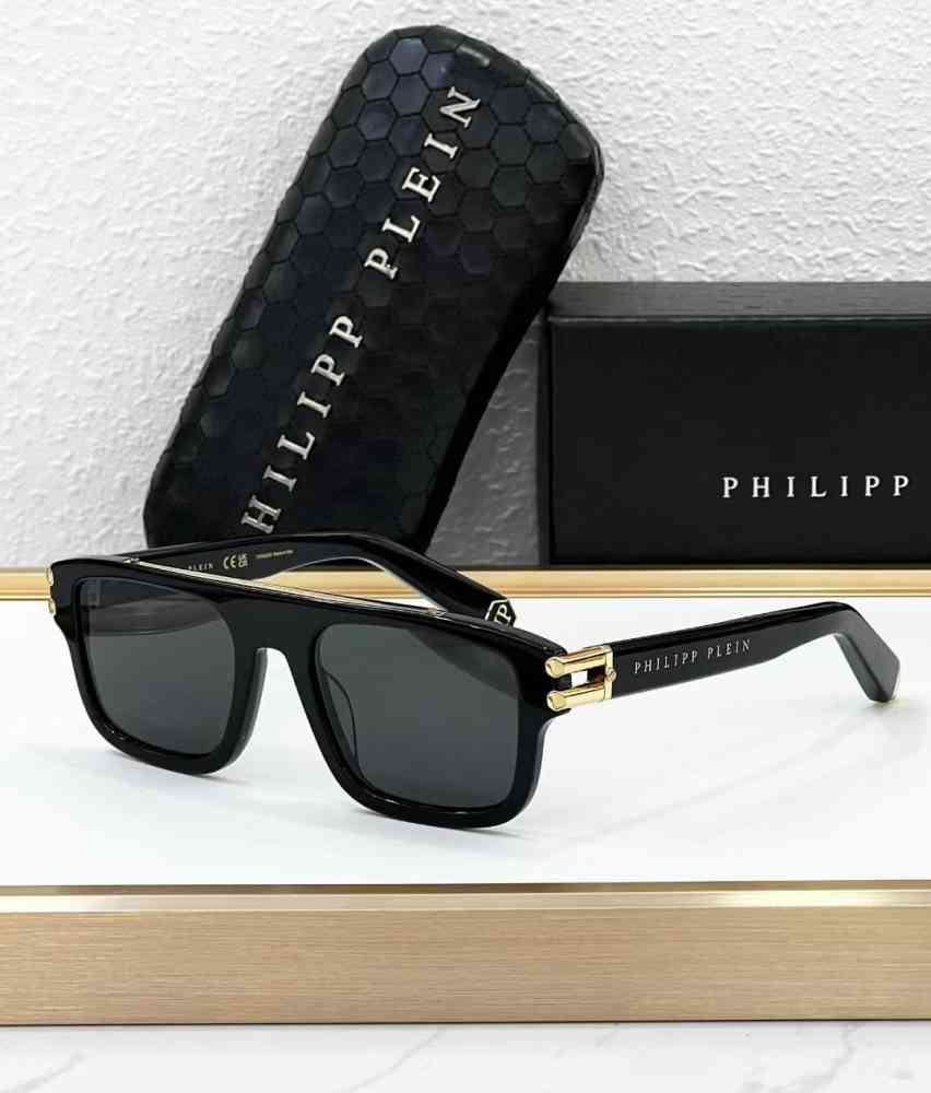 Black & Silver Philipp Plein Brown Luxury Sunglasses