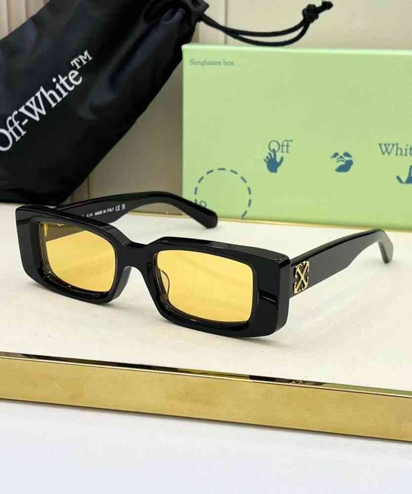 Black & Golden Off-White Black Luxury Sunglasses