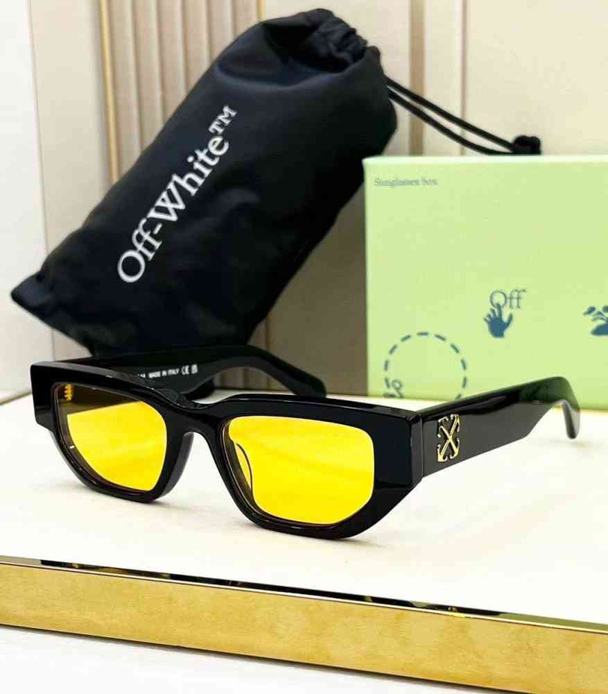 Off-White Black & Yellow Luxury Sunglasses-thumb-0