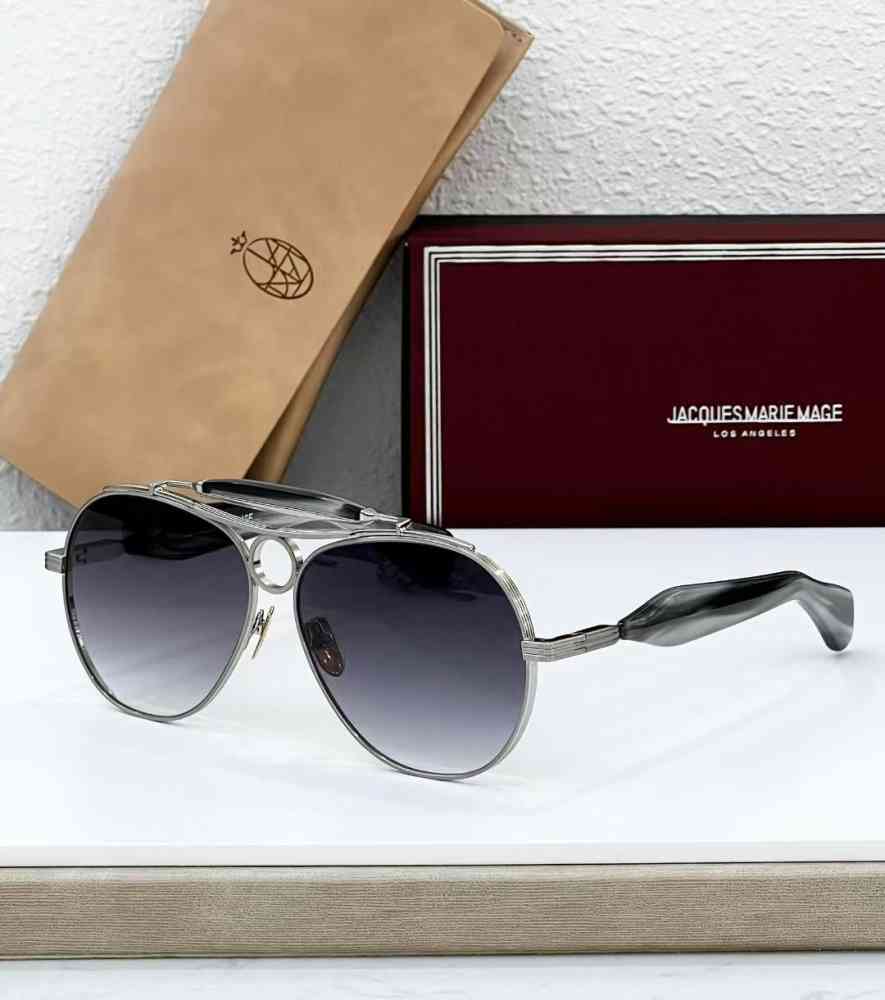 Silver & purple Jacques Marie Mage Blue Luxury Sunglasses
