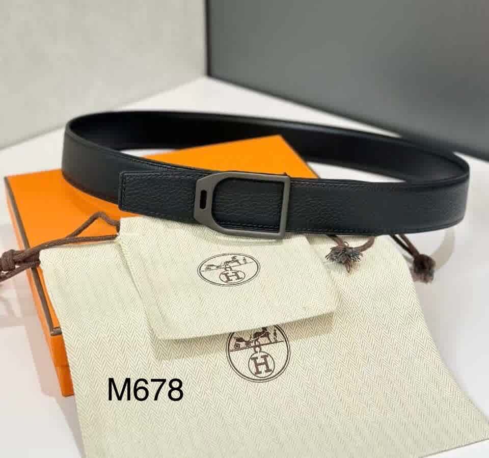 Black Hermes Golden Premium Quality Leather Belt