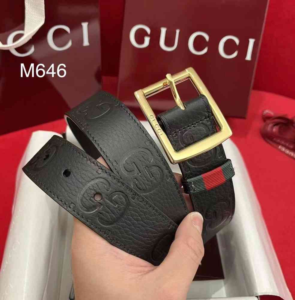 Golden Gucci Silver Premium Quality Leather Belt