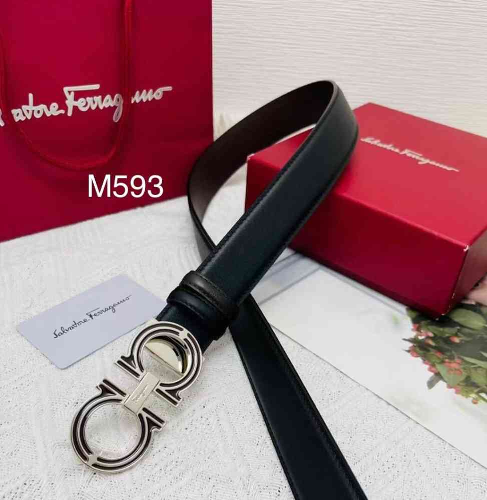 Silver Salvatore Ferragamo Golden Premium Quality Leather Belt