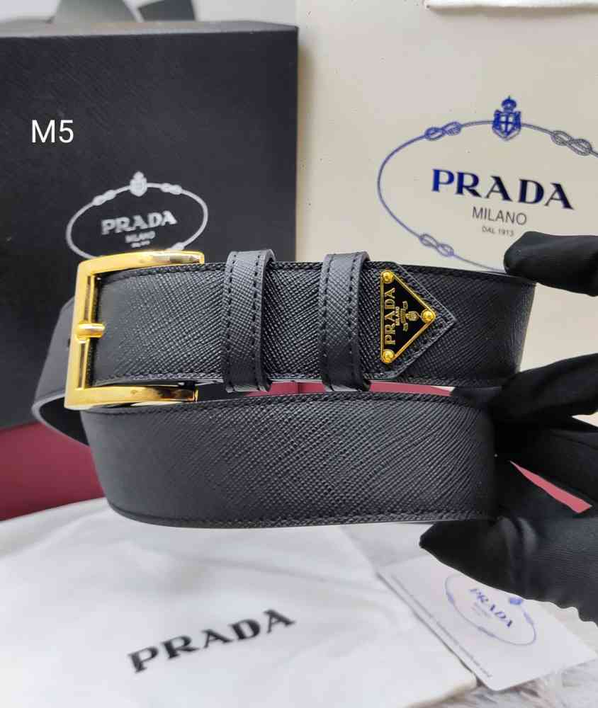 Black Premium Quality Leather Belt Prada Black Premium Quality Leather Belt