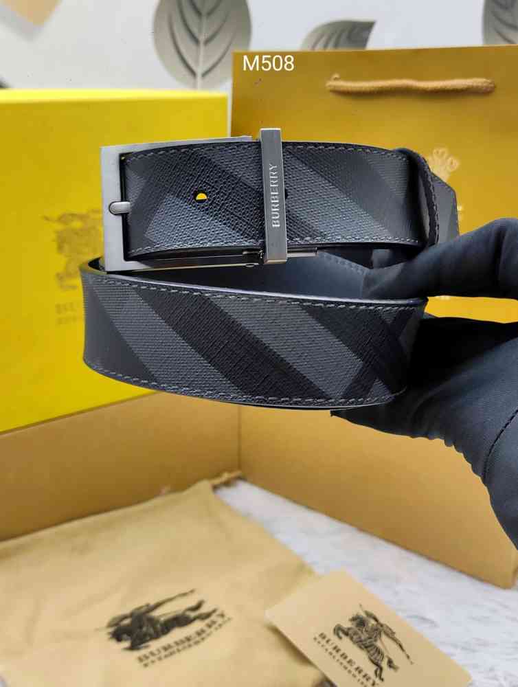 Black Burberry Blue Premium Quality Leather Belt