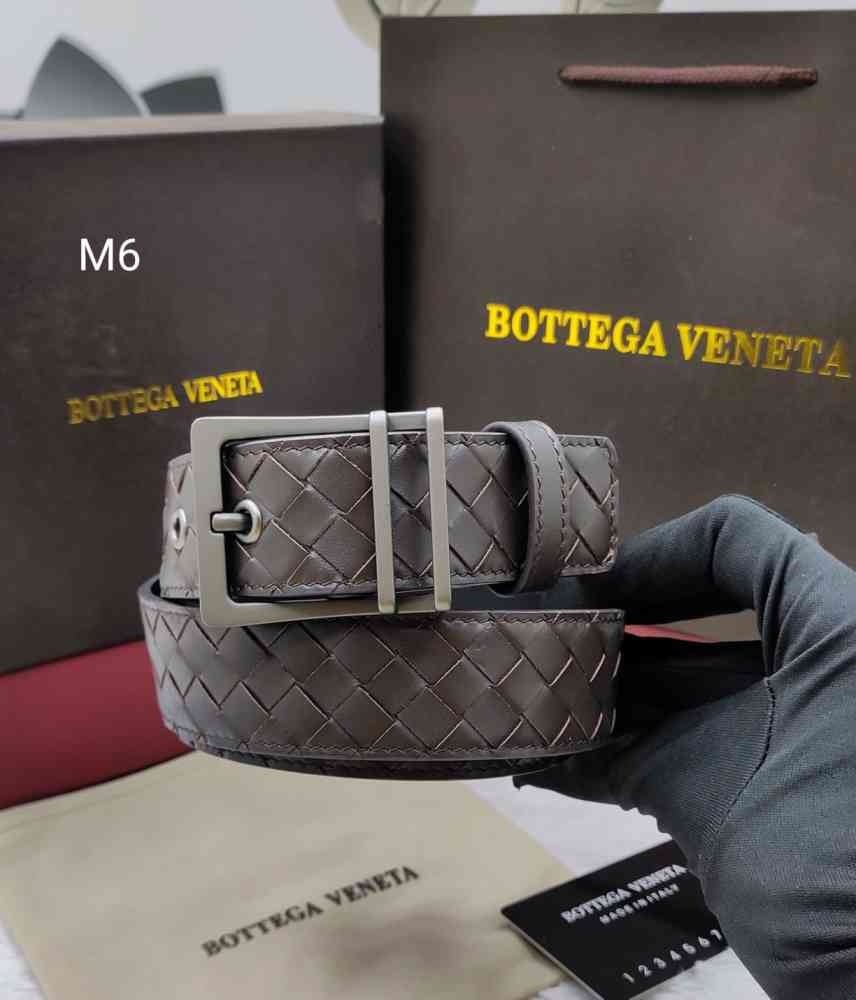 Brown & silver Bottega veneta Black & Silver Premium Quality Leather Belt