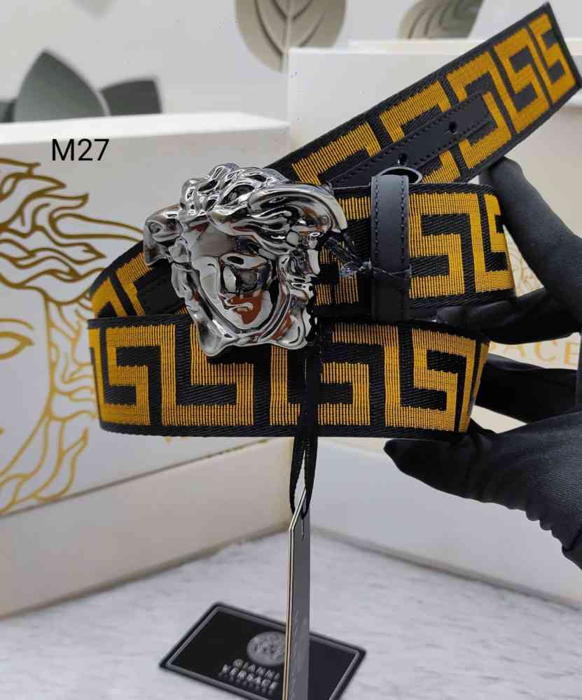 Black Versace Silver Premium Quality Leather Belt