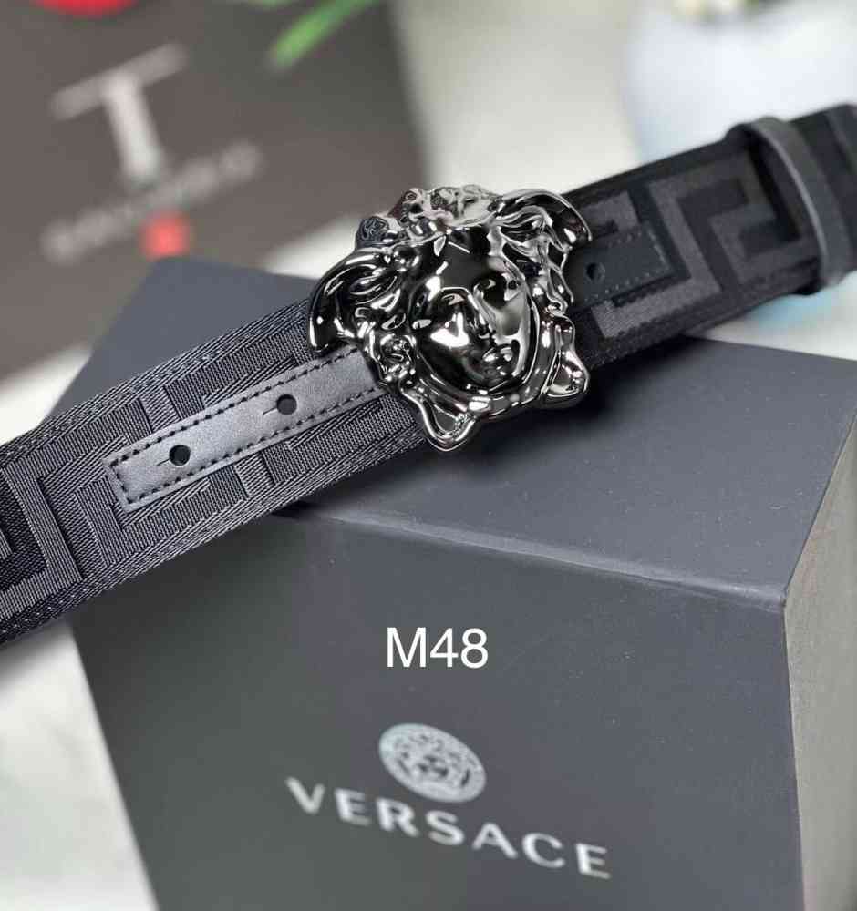 Versace Black Premium Quality Leather Belt-thumb-0
