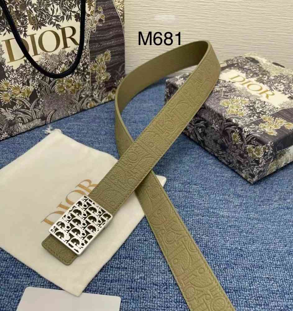 silver Dior Black Silver Premium Quality Leather Belt