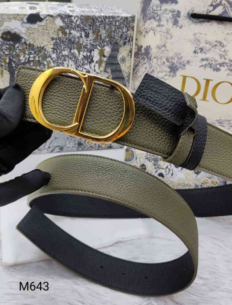 Dior Golden Premium Quality Leather Belt-thumb-0