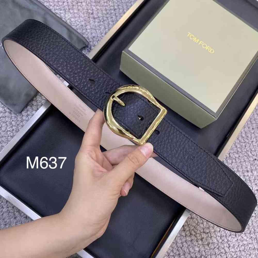 Golden Tom Ford Silver Premium Quality Leather Belt