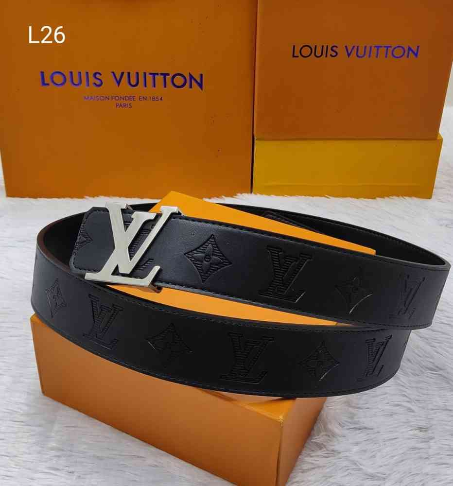 Silver Premium Quality Leather Belt Louis Vuitton Golden Premium Quality Leather Belt