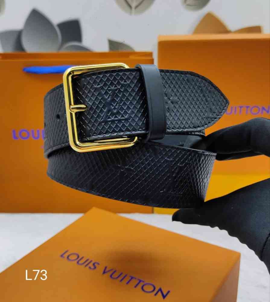 Golden Louis Vuitton Silver Premium Quality Leather Belt