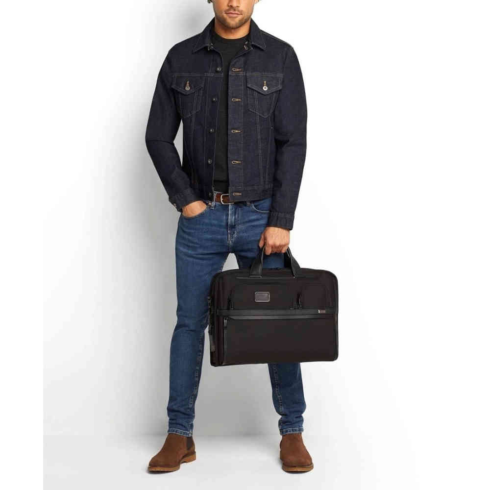 Tumi Expandable Organizer Laptop Briefcase Black Bag-4
