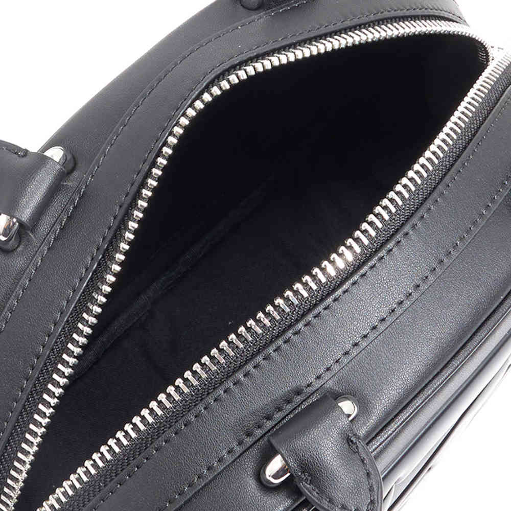 Karl Lagerfeld Textured Logo Detail Black Crossbody Bag-3