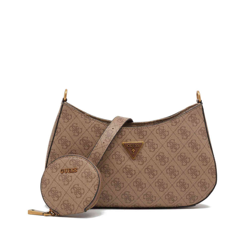 Brown Guess Noelle Black Shoulder Bag