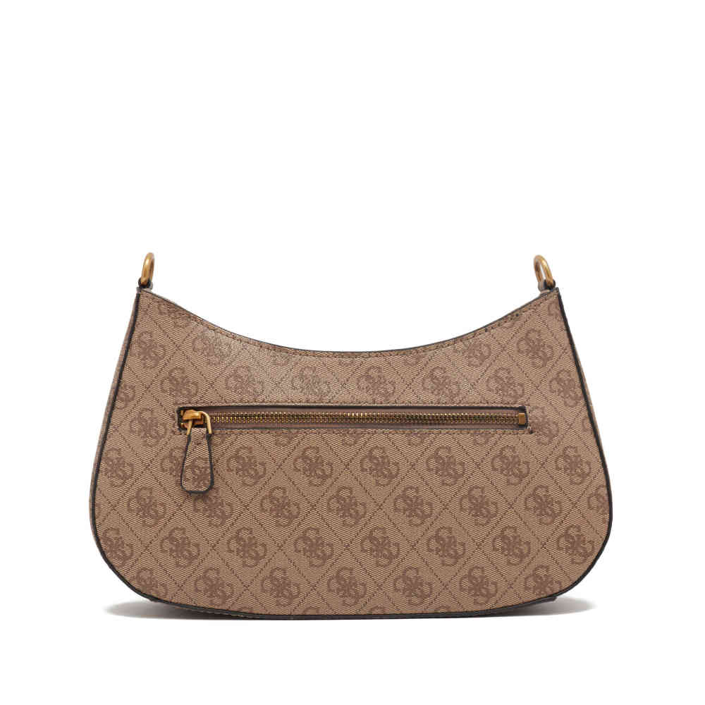 Guess Hobo Alexie Top Zip Brown Shoulder Bag-9