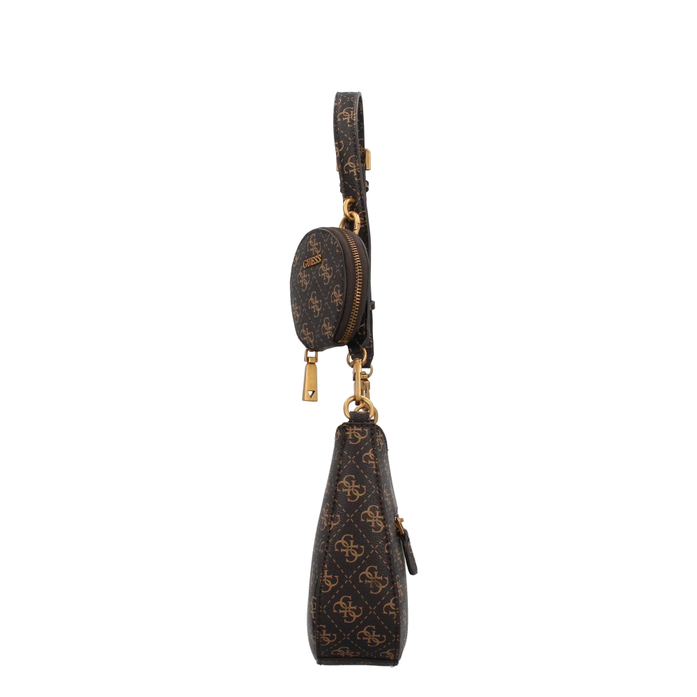 Guess Alexie Top Zip Dark Brown Shoulder Bag-1