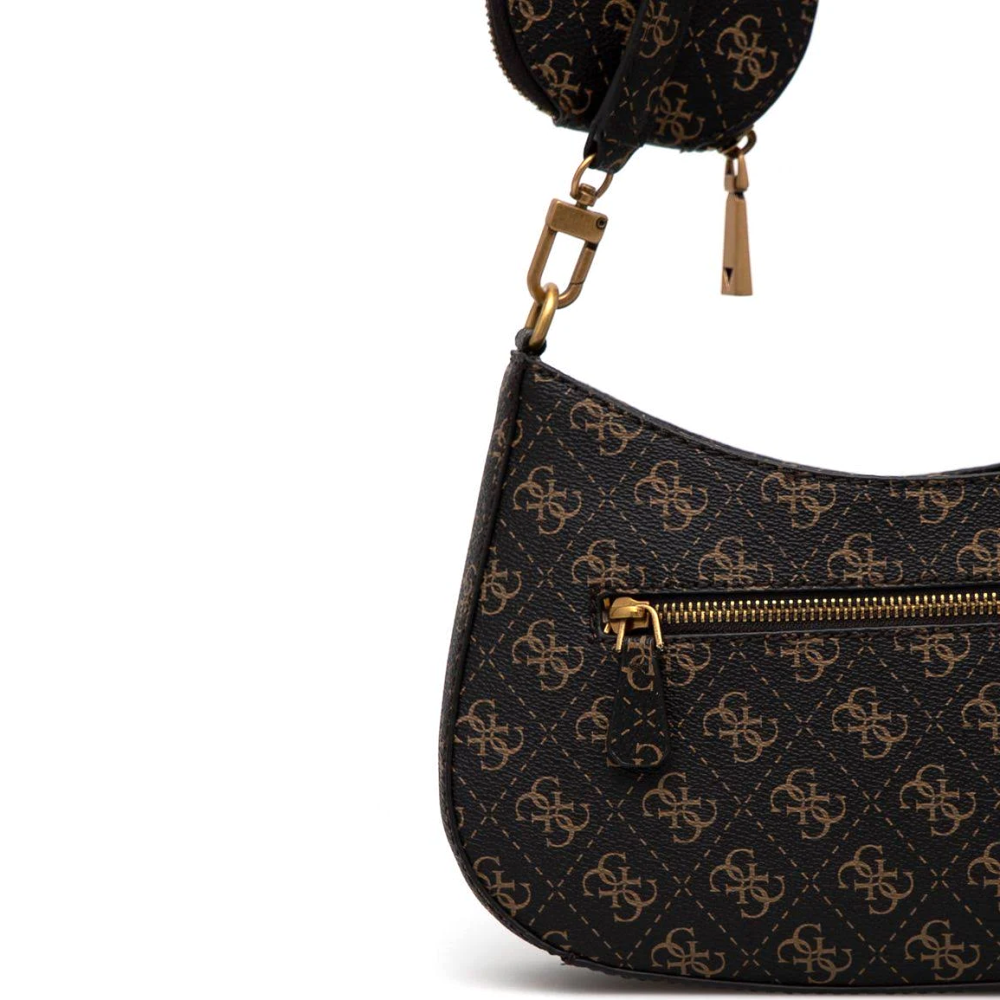 Guess Alexie Top Zip Dark Brown Shoulder Bag-8