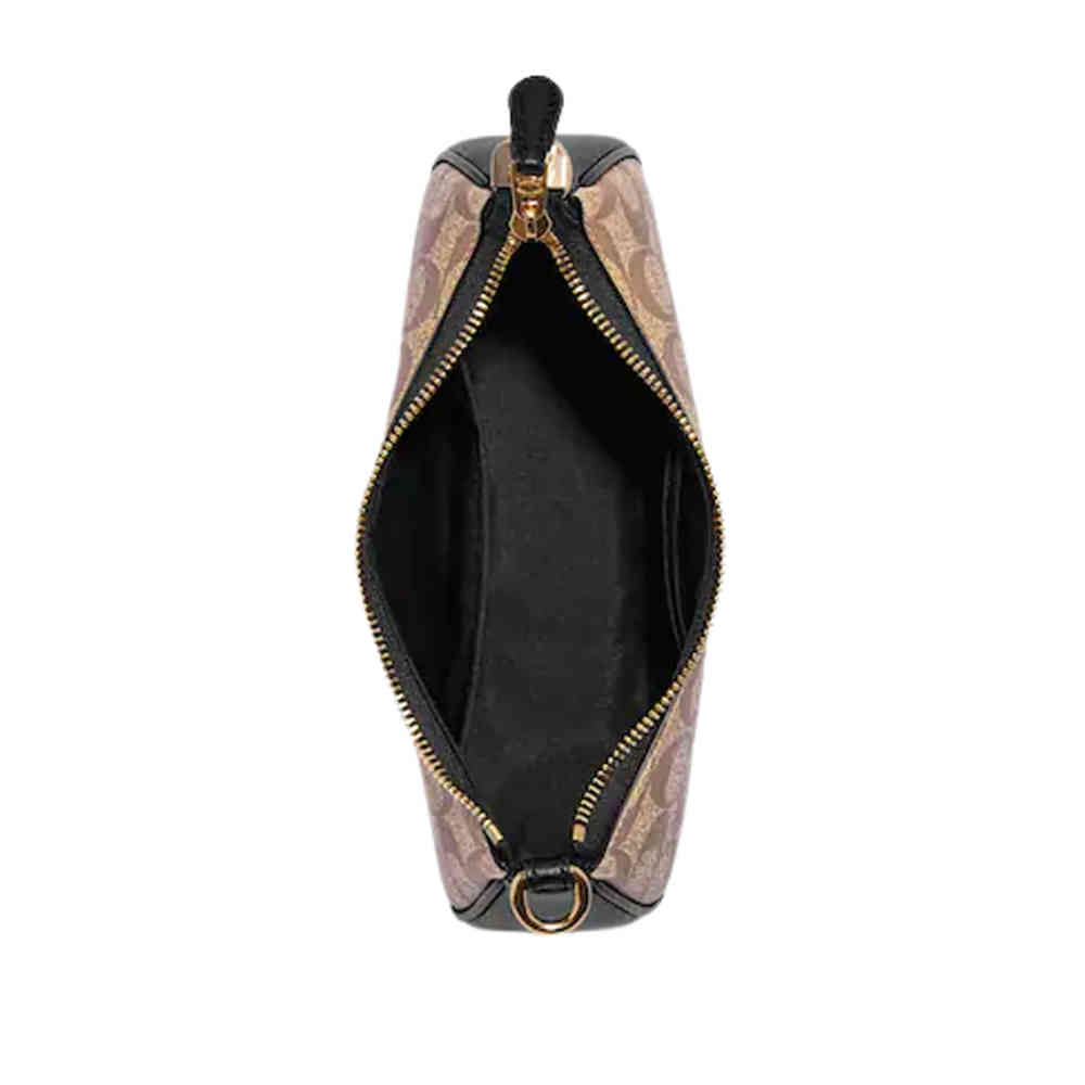 Coach Teri Signature Canvas Brown Shoulder Bag-thumb-1